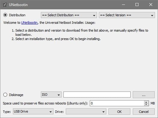 صورة لـ أفضل البرامج المجانية لإنشاء محرك أقراص USB قابل للتمهيد لـ Windows | windows-bootable-usb-tool-UNetbootin-min-DzTechs