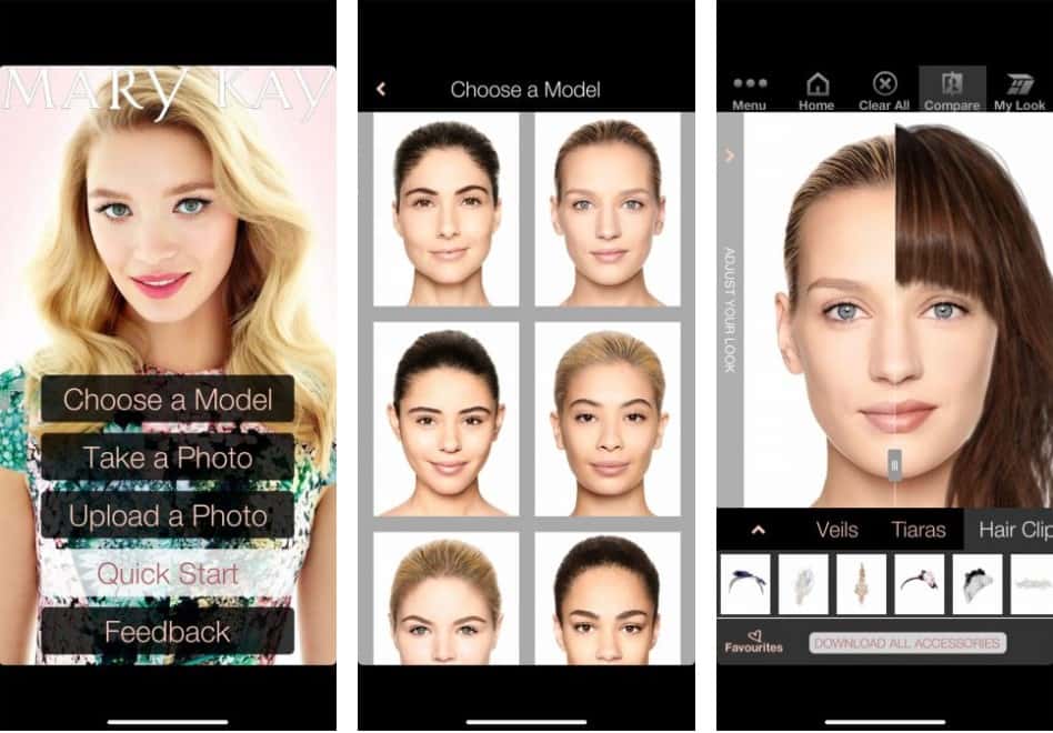 صورة لـ أفضل تطبيقات التعديل الإفتراضي لتجربة الماكياج وتسريحات الشعر | 2.2BMary2BKay2BVirtual2BMakeover-min-DzTechs