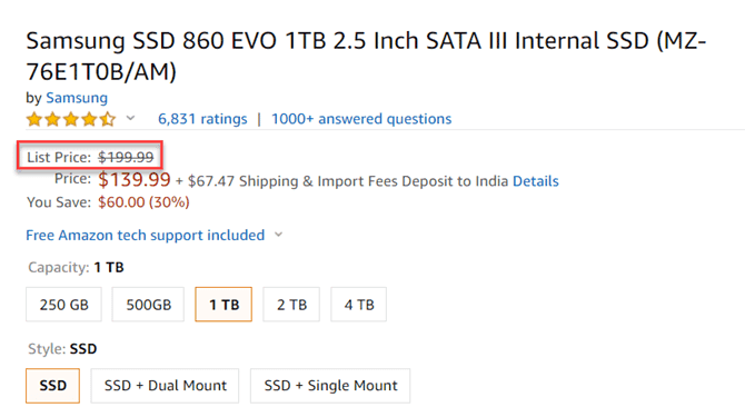 صورة لـ كيفية التأكد من أن خياراتك لـ Black Friday هي صفقات مميزة | List-Price-Amazon-min-DzTechs