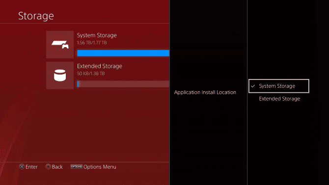 صورة لـ أفضل محركات الأقراص الصلبة الخارجية لأجهزة PS4 وكيفية تركيبها | PS4-Choose-Storage-Location-min-DzTechs