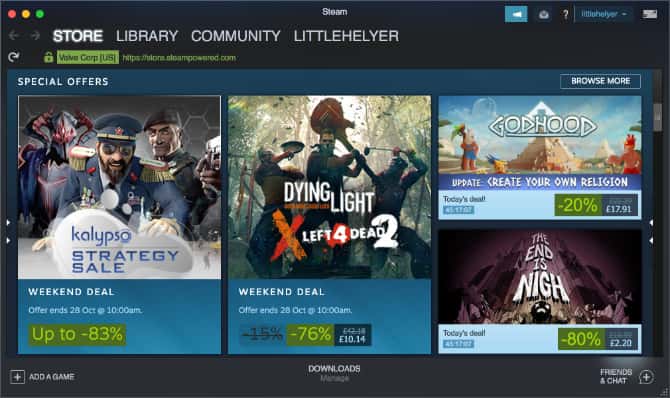 صورة لـ أفضل ميزات macOS Catalina التي يمكنك الحصول عليها دون الحاجة إلى الترقية | Steam-store-on-macOS-showing-video-games-on-sale-min-DzTechs