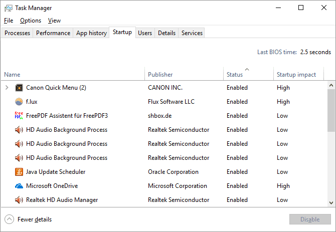 صورة لـ كيفية إصلاح ارتفاع استخدام وحدة المعالجة المركزية في Windows | Windows-10-Startup-Items-670x463-min-DzTechs