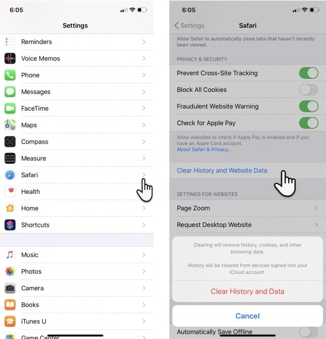 صورة لـ تخزين iPhone ممتلئ؟ كيفية تحرير مساحة تخزين على iOS | Wipe2BBrowser2BCaches-min-DzTechs