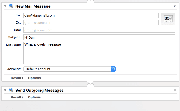 صورة لـ كيفية جدولة البريد الإلكتروني على جهاز Mac الخاص بك | automator-outgoing-message-min-DzTechs