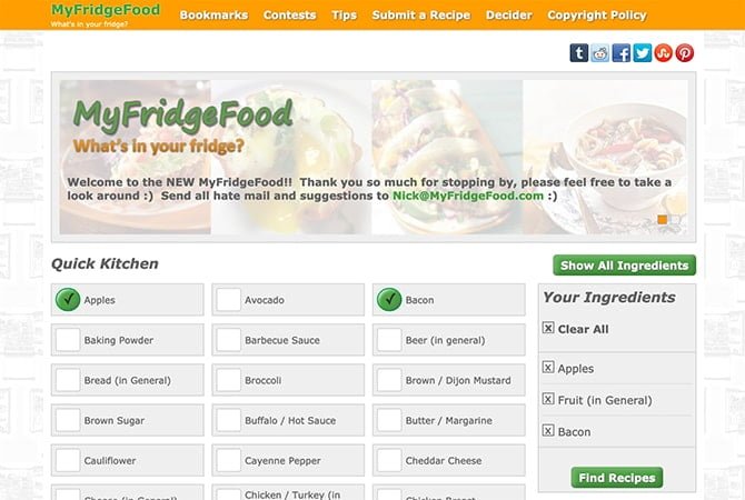 صورة لـ أفضل مواقع الويب للعثور على وصفات الطعام مع المكونات التي لديك | best-recipe-websites-for-food-at-home-01-myfridgefood-min-DzTechs