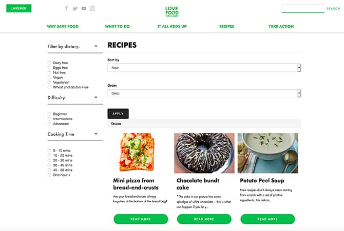 صورة لـ أفضل مواقع الويب للعثور على وصفات الطعام مع المكونات التي لديك | best-recipe-websites-for-food-at-home-06-love-food-hate-waste-min-DzTechs
