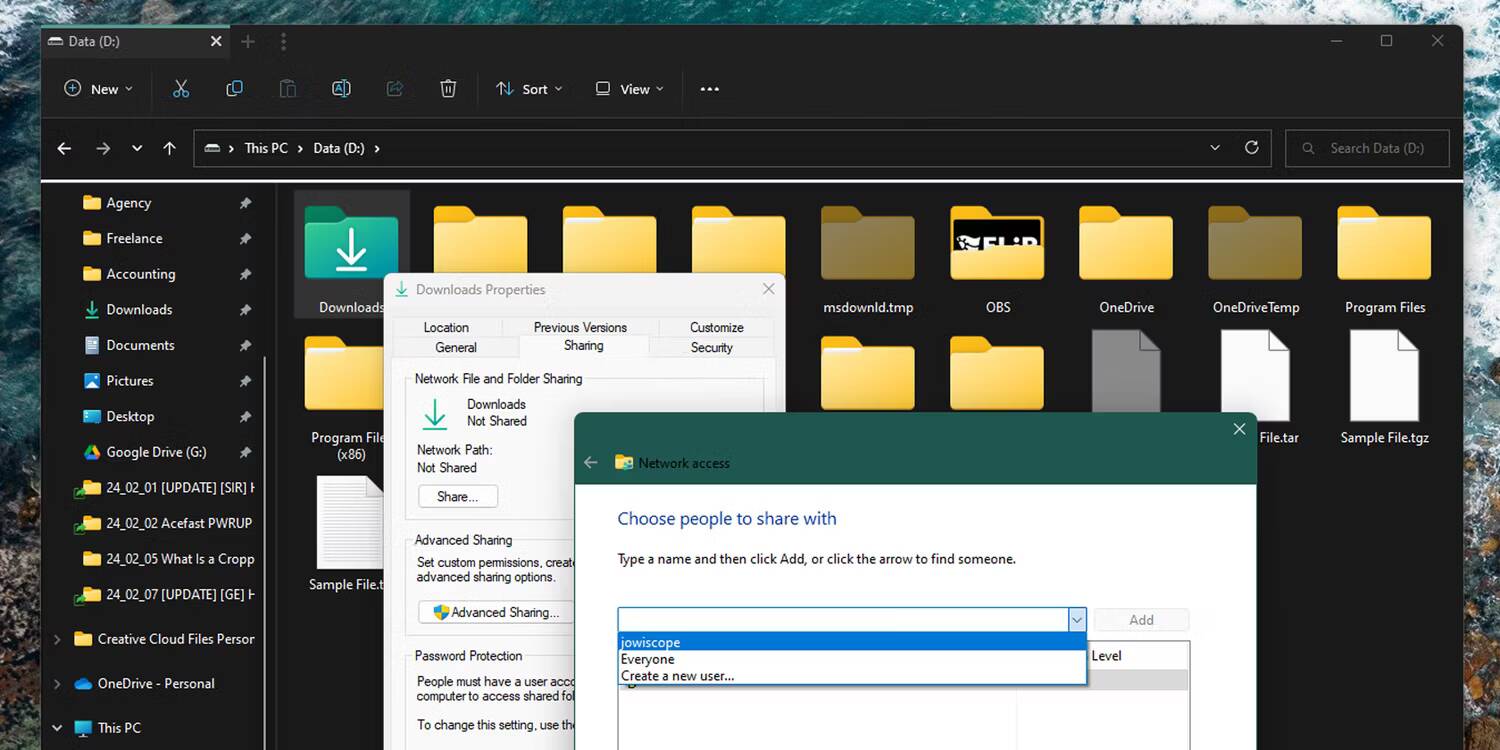 صورة لـ كيفية مشاركة الملفات بسهولة بين Mac و Windows | choose-people-to-share-with-in-windows-11