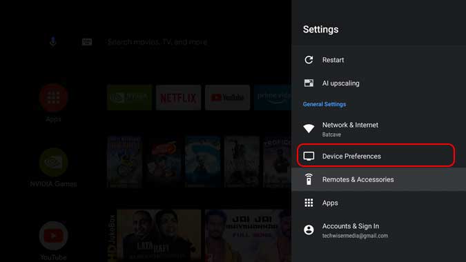 صورة لـ كيفية إعادة تعيين وظيفة زر Netflix على NVIDIA Shield TV | device-and-pref-min-DzTechs