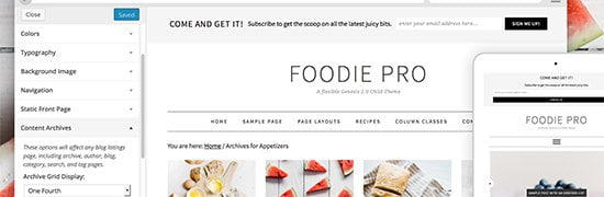 صورة لـ كيف إنشاء مدونة الأغذية ووصفات الطعام: خطوة بخطوة | foodie-pro-theme-min-DzTechs