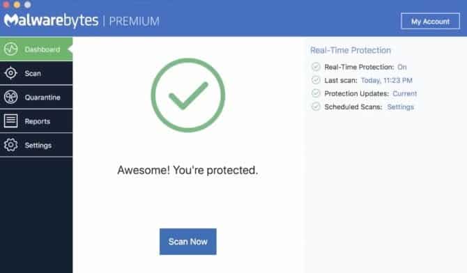 صورة لـ أفضل تطبيقات مكافحة الفيروسات المجانية لنظام التشغيل Mac التي تحميك حقًا | malwarebytes-mac-antivirus-min-DzTechs