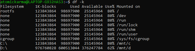 صورة لـ 10 من أوامر df على Linux مع بعض الأمثلة التوضيحية | muo-linux-df-command-k-min-DzTechs