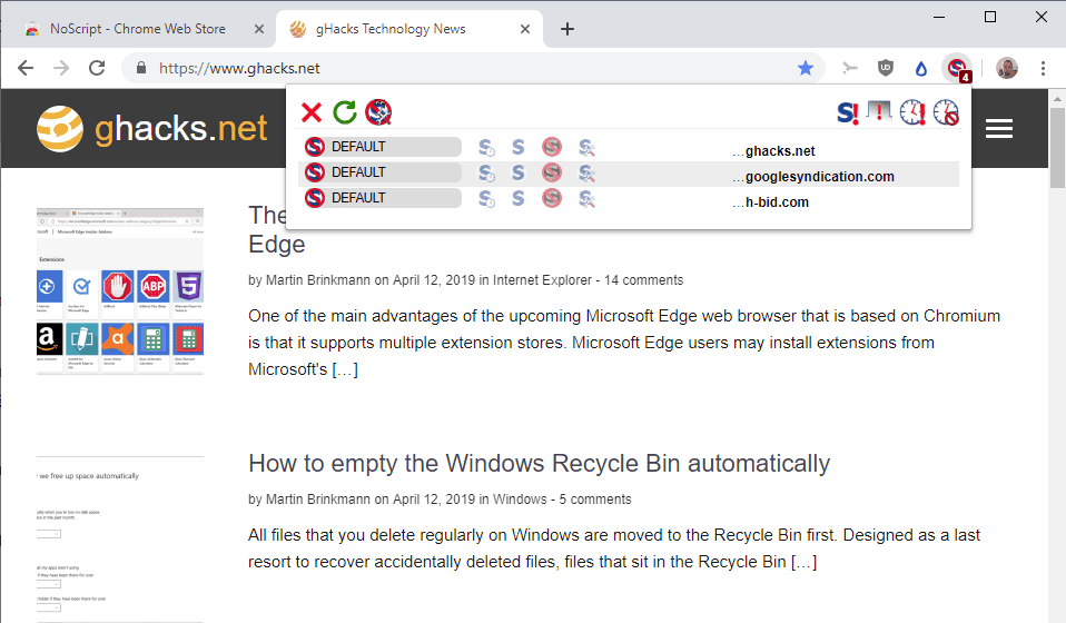 صورة لـ أفضل إضافات Google Chrome التي ستجدها لتخصيص تجربتك على هذا المتصفح | noscript-google-chrome-min-DzTechs
