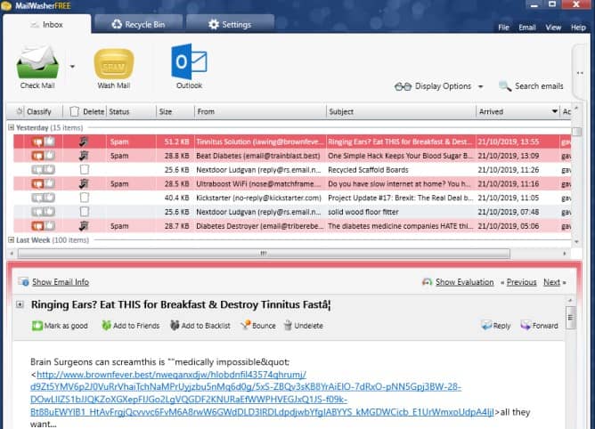 صورة لـ تطبيقات مكافحة البريد العشوائي لـ Microsoft Outlook التي ترفع من حمايتك | outlook-spam-filter-mailwasher-pro-min-DzTechs