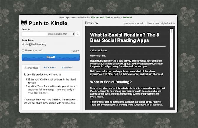 صورة لـ كيفية إرسال مقالات الويب إلى Kindle حتى تتمكن من قراءتها في وقت لاحق | push-to-kindle-chrome-extension-min-DzTechs