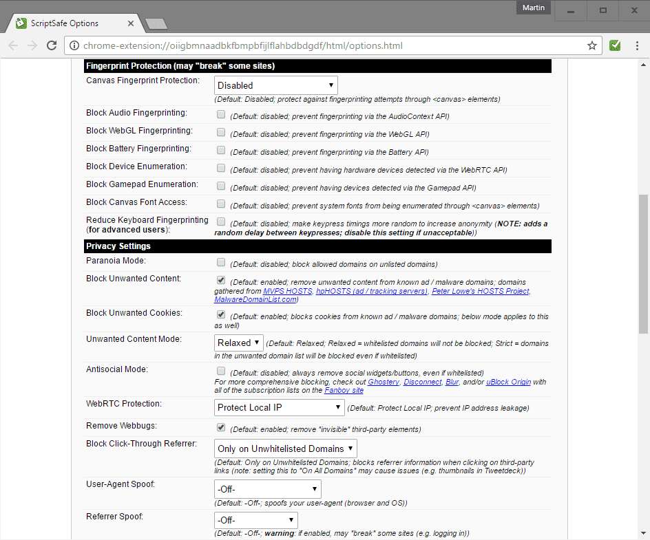 صورة لـ أفضل إضافات Google Chrome التي ستجدها لتخصيص تجربتك على هذا المتصفح | scriptsafe-fingerprint-protection-min-DzTechs