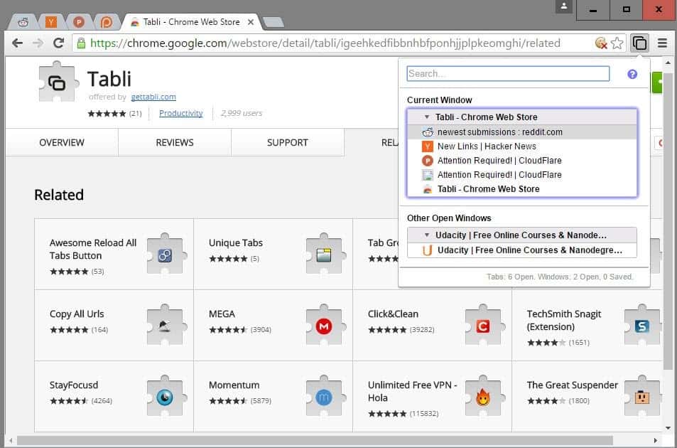 صورة لـ أفضل إضافات Google Chrome التي ستجدها لتخصيص تجربتك على هذا المتصفح | tabli-tab-manager-chrome-min-DzTechs
