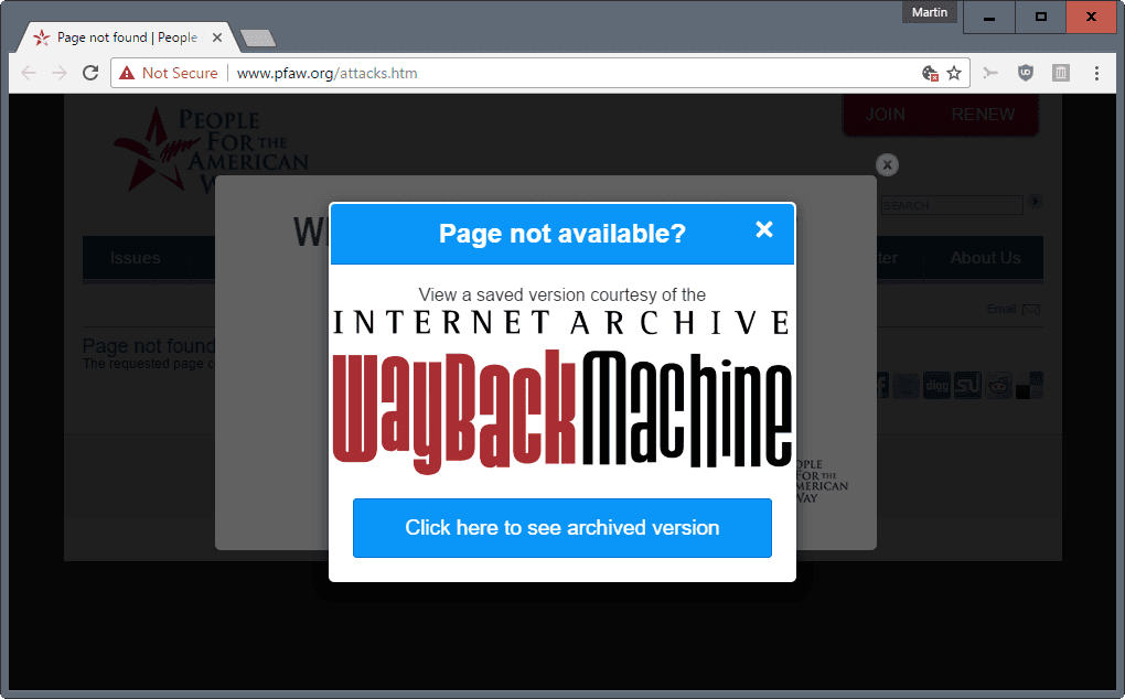 صورة لـ أفضل إضافات Google Chrome التي ستجدها لتخصيص تجربتك على هذا المتصفح | wayback-archive-chrome-extension-min-DzTechs