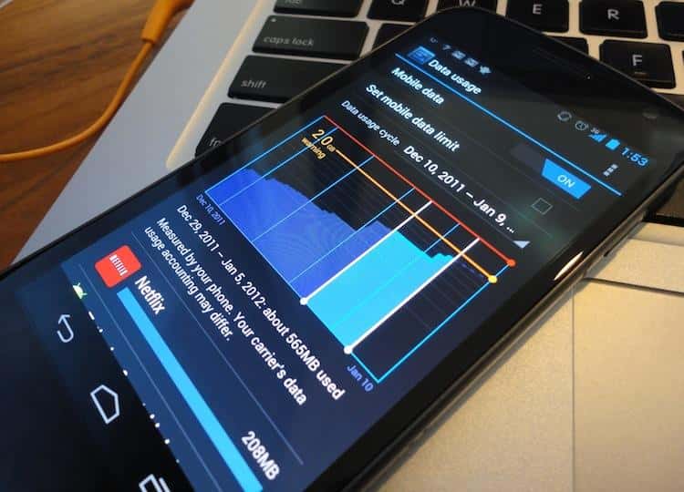 صورة لـ كيفية منع أي تطبيق من استخدام بيانات الجوال على Android | 170935_Monthly_data_usage_ICS-WtNI2Ffs-DzTechs