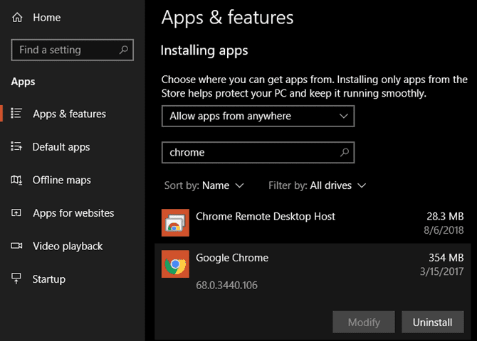 صورة لـ أفضل الطرق لتحرير ذاكرة الوصول العشوائي على كمبيوتر يعمل بنظام Windows | Uninstall_Chrome_Windows_10-Itb3lFfs-DzTechs