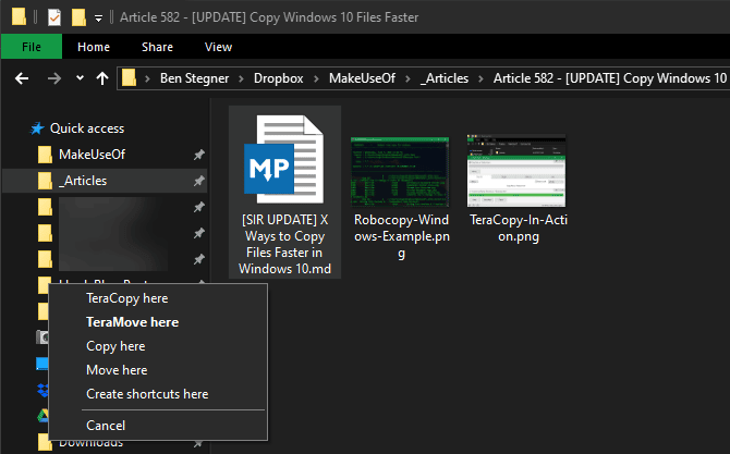 صورة لـ 6 طرق سهلة لنسخ عدد كبير من الملفات بسرعة في Windows | Windows-Copy-Move-Here-Dialog-DzTechs