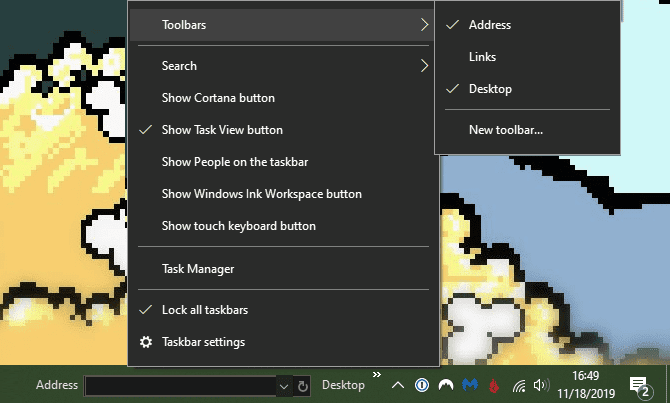 صورة لـ كيفية تخصيص شريط مهام Windows 10: الدليل الكامل | Windows-Taskbar-Toolbars-min-DzTechs