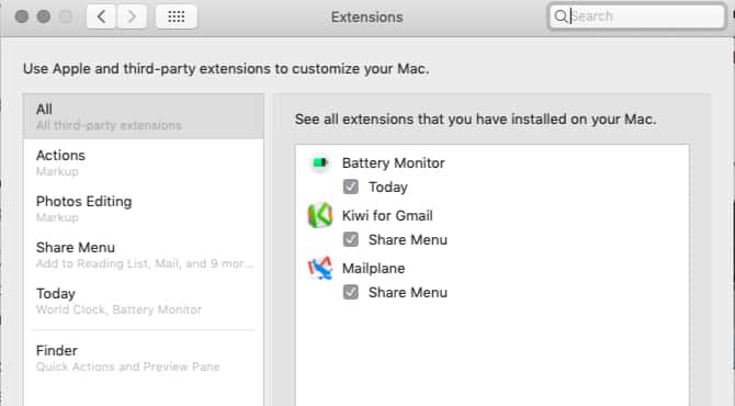 صورة لـ أفضل تطبيقات الـ Mac المفيدة التي تجلب Gmail إلى سطح المكتب | enable_kiwi_for_gmail_share_menu_in_macos_settings-3zJxxFfs-DzTechs