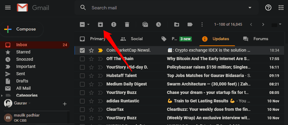 صورة لـ كيفية استرداد رسائل البريد الإلكتروني المُؤرشفة في Gmail | retrieve-email-in-gmail-1-min-DzTechs