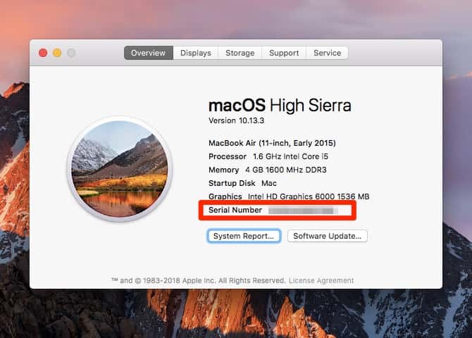 صورة لـ استبدال بطارية MacBook: خيارات لعمل ذلك ، من الأكثر أمانًا إلى الأقل | serial_number_mac-5BC1uFfs-DzTechs