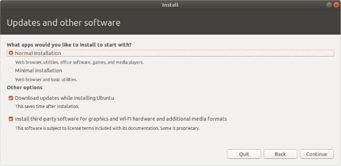 صورة لـ كيفية تثبيت Linux على الـ Mac الخاص بك أو إستخدام التمهيد المزدوج | Normal_Ubuntu_installation_with_third_party_software_selected-Xep4KFfs-DzTechs