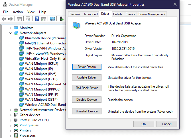 صورة لـ كيفية إصلاح خطأ يتعذر على Windows اكتشاف إعدادات وكيل الشبكة تلقائيًا | Windows_10_Device_Manager_Update_Roll_Back-YczkKHfs-DzTechs