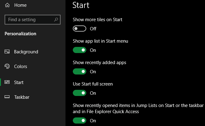 صورة لـ كيفية جعل Windows 10 يبدو وكأنه Windows 7 أو Windows XP أو حتى Windows 8 | Windows_10_Full_Screen_Start_Option-V8BJsHfs-DzTechs