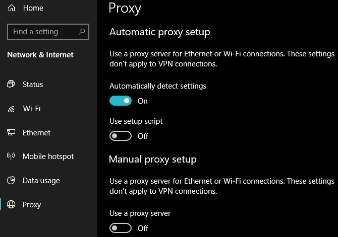صورة لـ كيفية إصلاح خطأ يتعذر على Windows اكتشاف إعدادات وكيل الشبكة تلقائيًا | Windows_10_Proxy_Settings-XlykKHfs-DzTechs