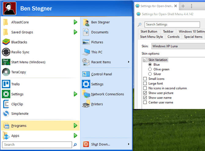 صورة لـ كيفية جعل Windows 10 يبدو وكأنه Windows 7 أو Windows XP أو حتى Windows 8 | Windows_XP_Start_Menu_Windows_10-ZPBJsHfs-DzTechs