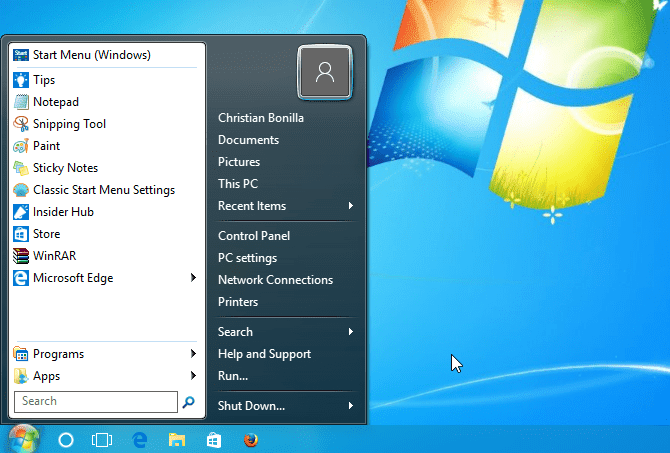 صورة لـ كيفية جعل Windows 10 يبدو وكأنه Windows 7 أو Windows XP أو حتى Windows 8 | classic_shell_7_button-uuBJsHfs-DzTechs