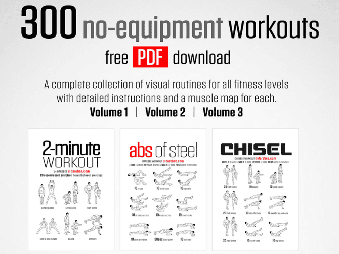 صورة لـ أفضل التدريبات المجانية بدون معدات للحصول على اللياقة في أي وقت وفي أي مكان | free-no-equipment-bodyweight-exercise-workout-darebee-free-ebooks-DzTechs