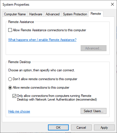 صورة لـ نصائح لإصلاح مشكلات الاتصال بسطح المكتب البعيد ومشاركة الشاشة | remote_desktop_connection_properties_allow_connection-3qwVKHfs-DzTechs
