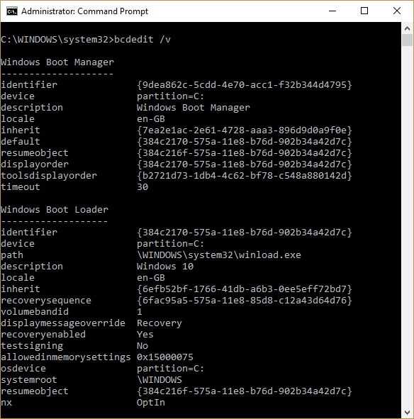 صورة لـ كيفية حذف خيارات قائمة التمهيد القديمة على Windows 10 | windows_10_bcdedit_command_prompt_boot_manager-qIvmDHfs-DzTechs