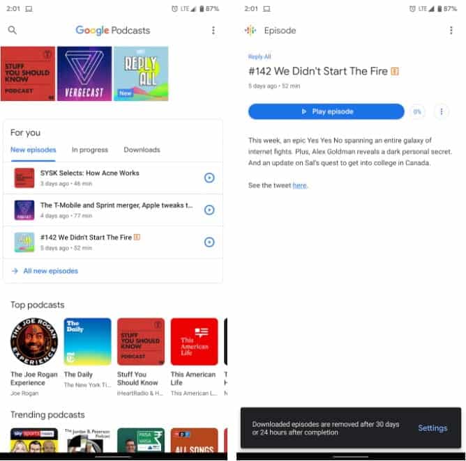 صورة لـ تطبيقات Android الضرورية في وضع عدم الإتصال للأشخاص الذين لا يملكون البيانات الخلوية أو Wi-Fi | Google_Podcasts-urNtHIfs-DzTechs