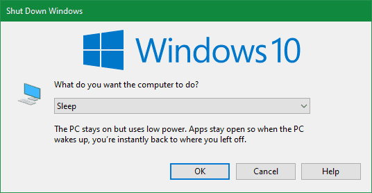 صورة لـ كيفية إيقاف تشغيل Windows 10 أو تفعيل وضع السكون من خلال اختصارات لوحة المفاتيح | Shut_Down_Windows_Dialog-pV0qPMfs-DzTechs