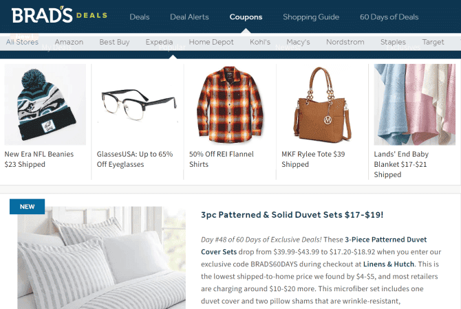صورة لـ أفضل المواقع للحصول على الكوبونات والرموز الترويجية على الإنترنت | brads_deals_coupon_codes_site-M8tJmIfs-DzTechs
