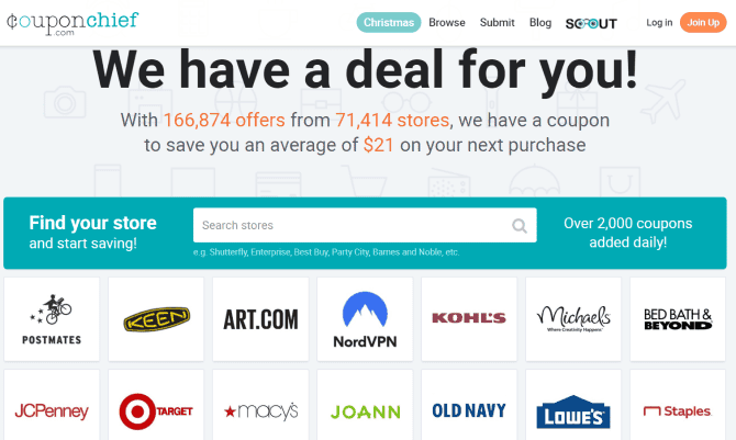 صورة لـ أفضل المواقع للحصول على الكوبونات والرموز الترويجية على الإنترنت | coupon_chief_coupon_codes-B8tJmIfs-DzTechs