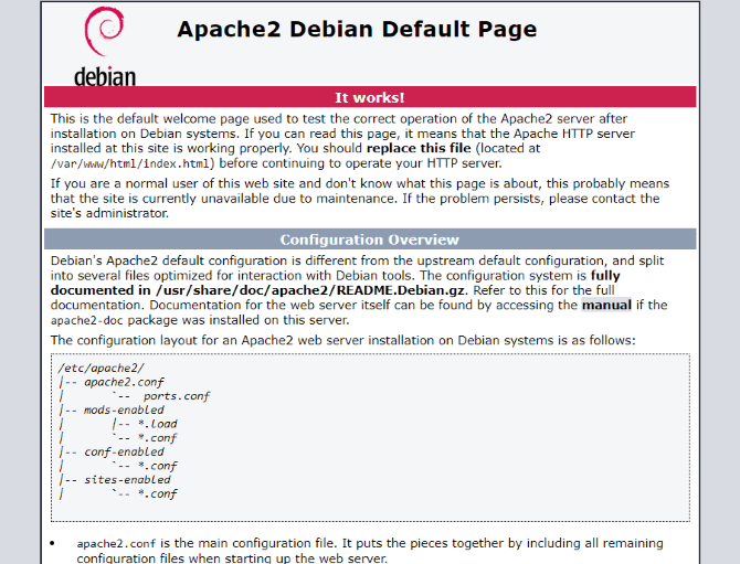 صورة لـ كيفية إنشاء خادم الويب على Linux باستخدام كمبيوتر قديم | muo_diy_pi_webserver_apache_test_page-HZG4jIfs-DzTechs