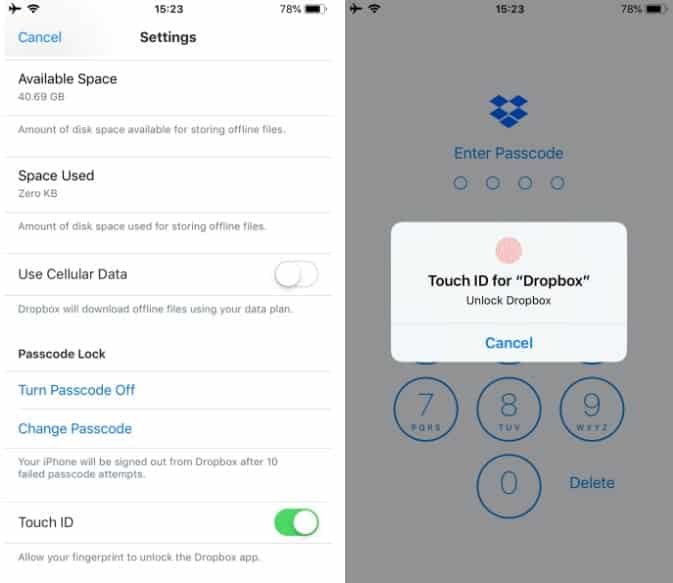 صورة لـ معظم تطبيقات الـ iPhone التي يمكنك قفلها بواسطة Touch ID أو Face ID | 3._Dropbox-XkHxjJfs-DzTechs