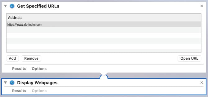 صورة لـ مجموعة من أفضل الطرق لاستخدام Mac Automator مع متصفحك | Get_Specified_URL_and_Display_Webpages_actions_in_Automator-NDrxqJfs-DzTechs