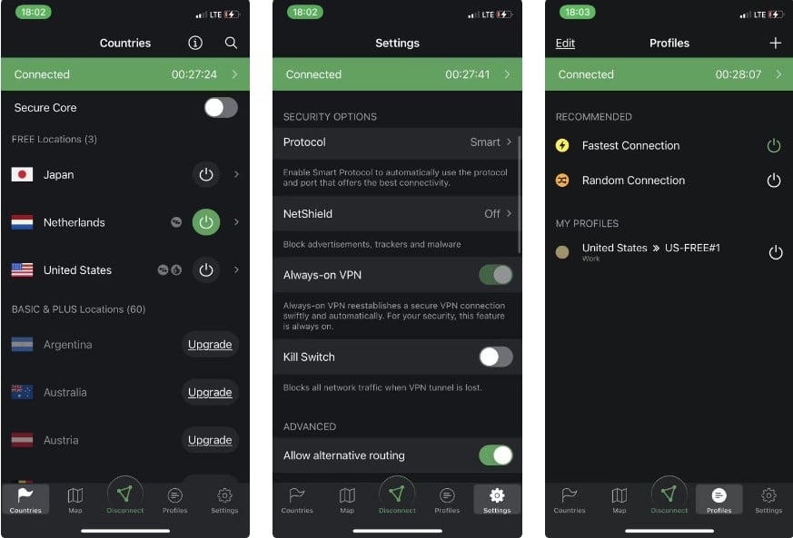 صورة لـ أفضل شبكات VPN المجانية على الـ iPhone والـ iPad | Proton-VPN-Best-Free-Overall-VPN