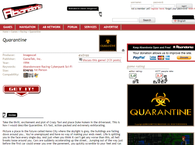 صورة لـ ما هي البرمجيات المهجورة أو المتروكة وهل هي قانونية؟ | abandonia_download_page_quarantine_game-EowzFPfs-DzTechs