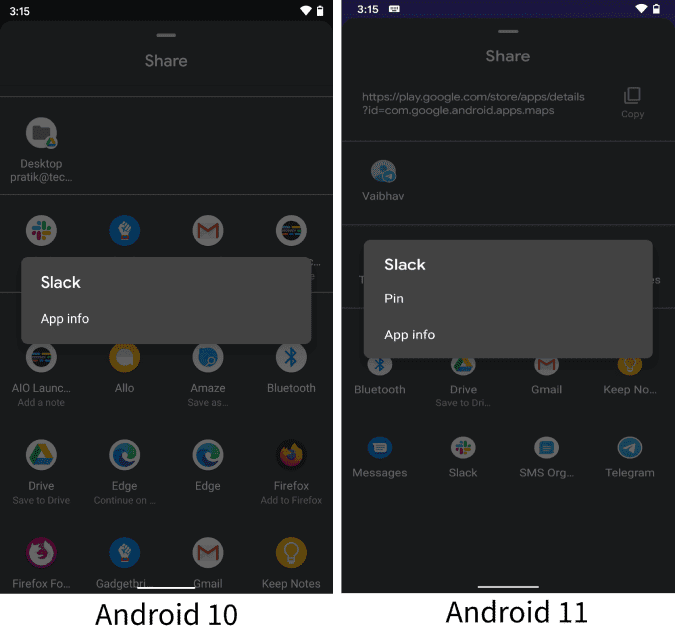 صورة لـ نظام Android 11 الجديد: أفضل الميزات حتى الآن | android-10-vs-android-11-share-sheet-DzTechs