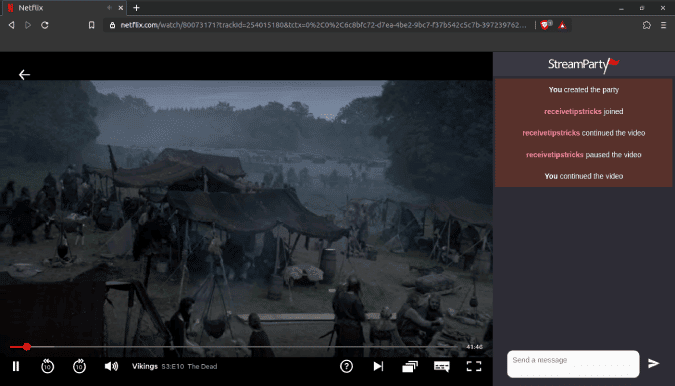 صورة لـ كيفية مشاهدة Netflix مع الأصدقاء عن بُعد: أفضل الطرق التي تعمل بالفعل | chat-window-streamparty-netflix-DzTechs