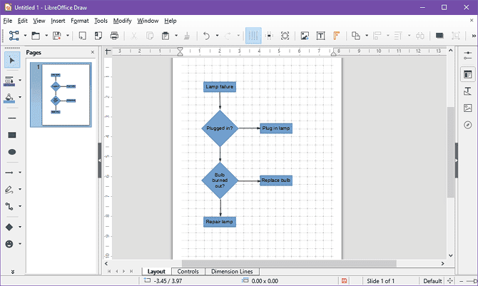 صورة لـ أفضل تطبيقات إنشاء المخططات الانسيابية المجانية لنظام Windows | flowchart_tool_libreoffice_draw-7RGVtKfs-DzTechs