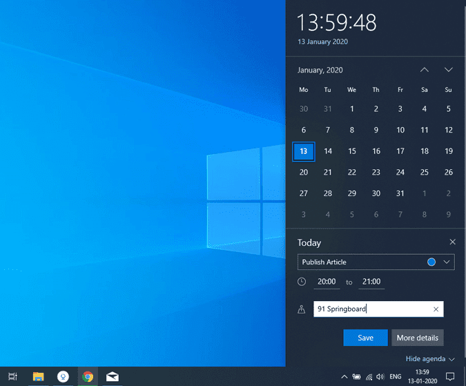 صورة لـ كيفية مزامنة تقويم iCloud الخاص بك مع Windows 10 | quickly_add_events-wOC80Jfs-DzTechs